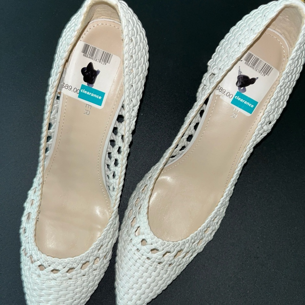 Marc Fisher White Woven Women's Shoes